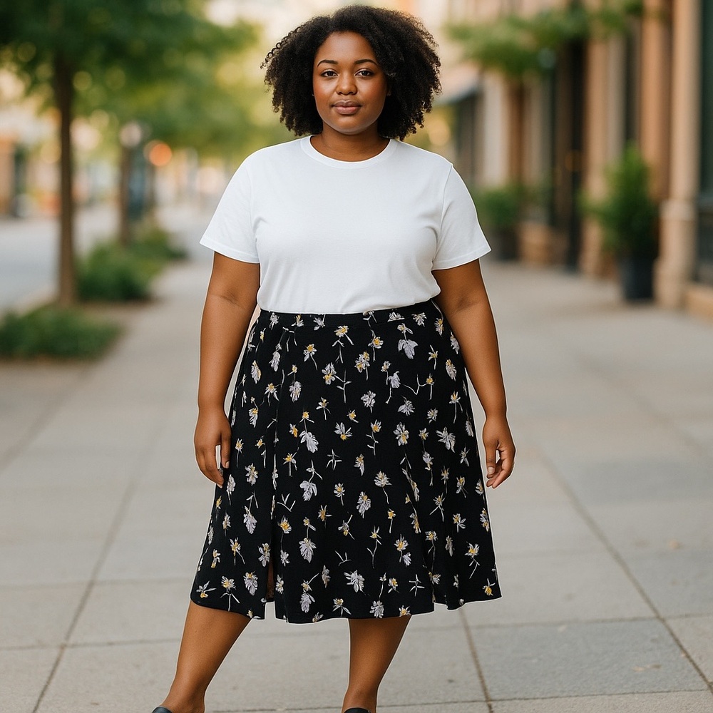 Lane Bryant Floral Midi Skirt size 26/28